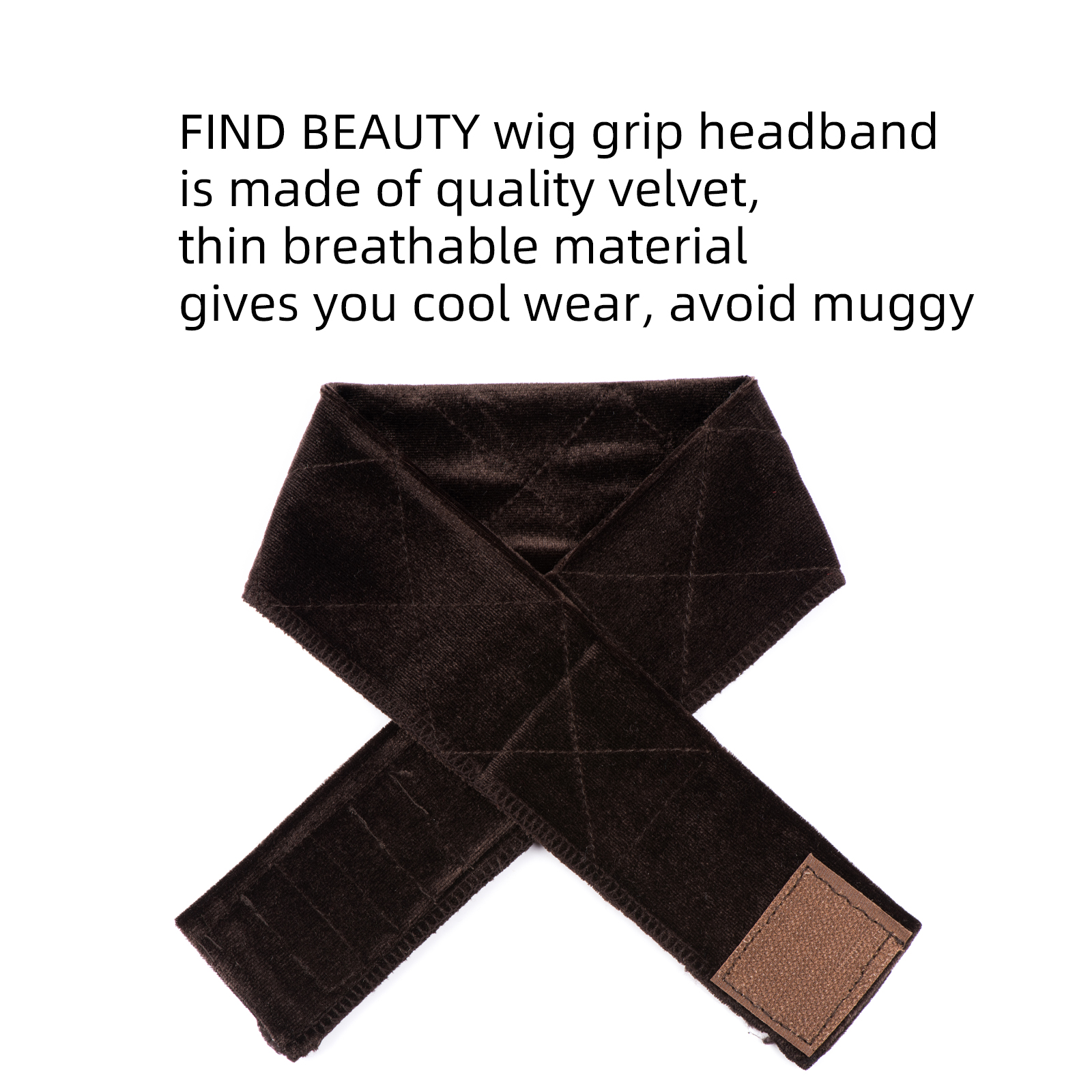 Non Slip Brown Velvet Wig Grip 