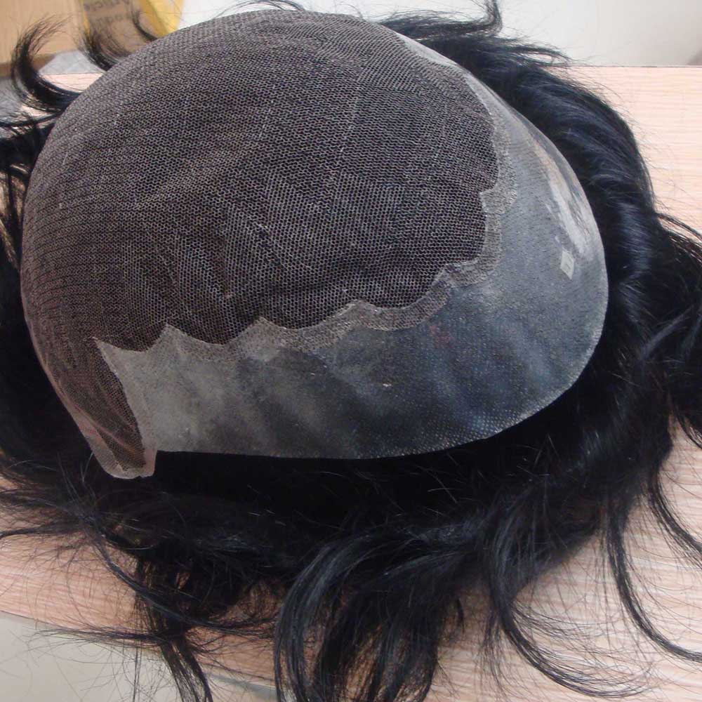 100% Human Hair Swiss Lace Men's Toupee 